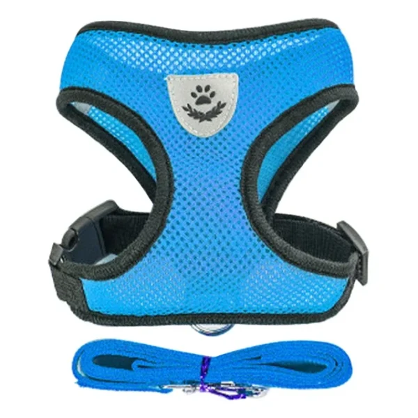 Cat DogHarness Vest, Adjustable Mesh Leash Set for Small Medium Pets, Puppy WalkingLead with Collar, Breathable Pet Accessories