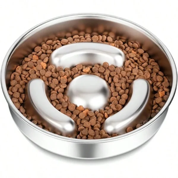 Stainless Steel Slow Feeder Dog Bowl