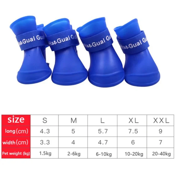 4Pcs WaterProof Anti-slip Ankleboot Boot For Pets